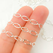 Sterling Silver Diamond Cut Oval Cable Chains